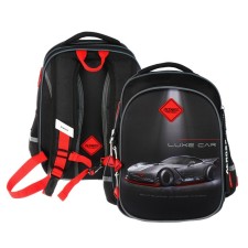 Рюкзак школьный 37 x 28 x 13см, эргономичная спинка, Across 557, черный/красный