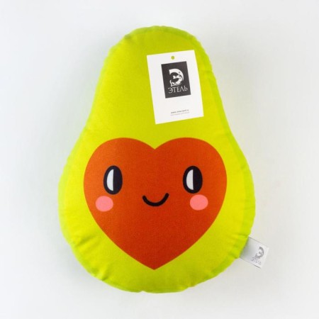 Decorative Ethel Pillow "Avocado Heart" 32x40 cm, velor, 100% p/e-4