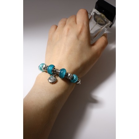 Bracelet Assorted Mardgeri Sunny, blue color in silver, d = 6.5 cm-1
