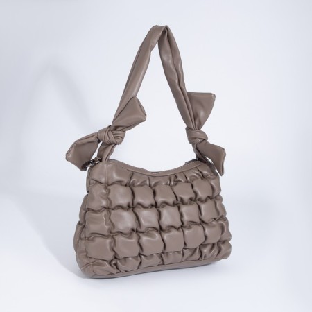 Load bag with zipper, long belt, beige color-2