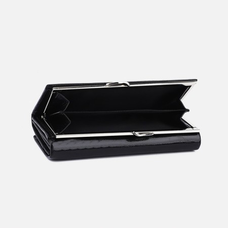 Women's wallet on magnets, black color-2