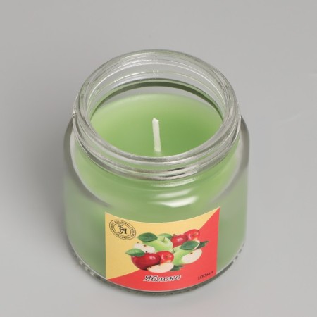 Aromatic candle in glass 6.3cm, 100ml, apple-3