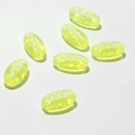 Acrylic bead "Hearts with an arrow", 18 × 6 mm, set 10 g, color transparent yellow-1