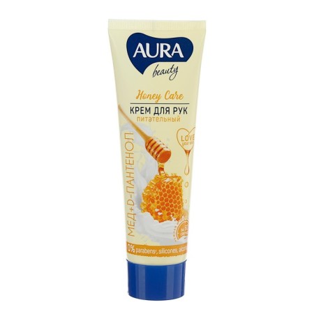 Hand cream Aura Beauty “Nutrition” with D-panthenol and honey extract, 75 ml-4