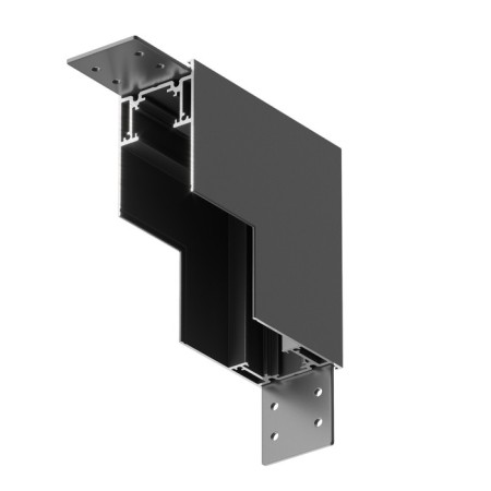 The internal corner connector for the Technical TRX010ICL-21B, 10x3.8x10 cm, black color is black