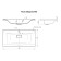 Paola Elegante sink, half -around, 90 cm, rectangular