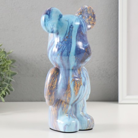 Pig a piggy bank Ceramics "Bear" blue-violet 9.5x14x25 cm-1
