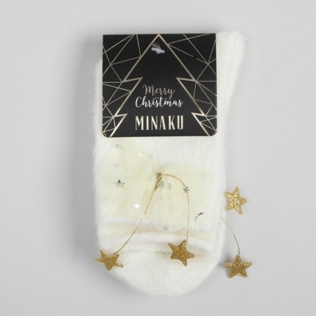 Tensor Minaku socks with bow, white color, size 36-39 (23-25 ​​cm)-3