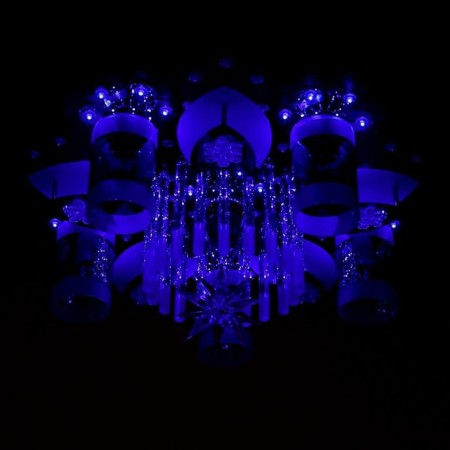 Chandelier with PDU 51007/5 5x40W E27+1x20W G5.3 Chrome/Black LED 50x50x21 cm-5