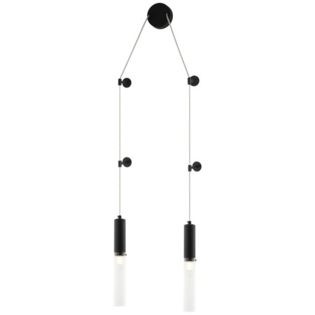 Wall-flowing lamp SATORI 2XE14 40W, size 5.3-15x15-300x53-150 cm, black color-2