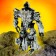 Fighter robot, transforms, with metal elements