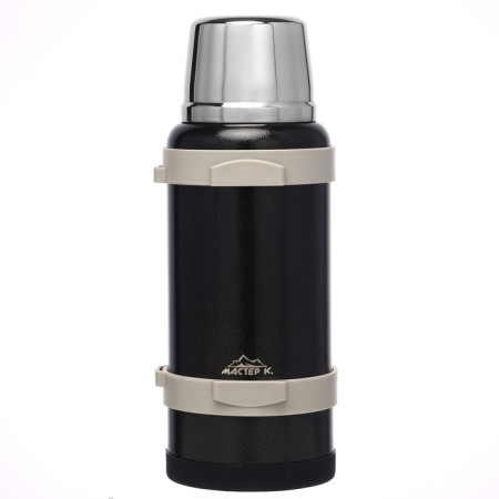 Thermos, 3.2 l, Volume "Master K", with two circles and a strainer, retains heat 72 hours, black