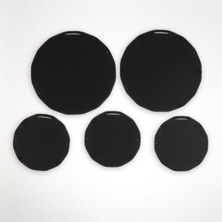 Bamboo wall mirrors, set - 5 pcs, D mirror surface 20.5/13 cm, golden color-4