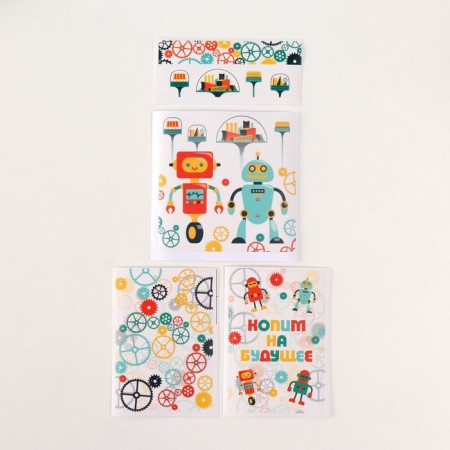 Piggy bank Plastic "safe. Robots" 8.5x6x8.5cm-9