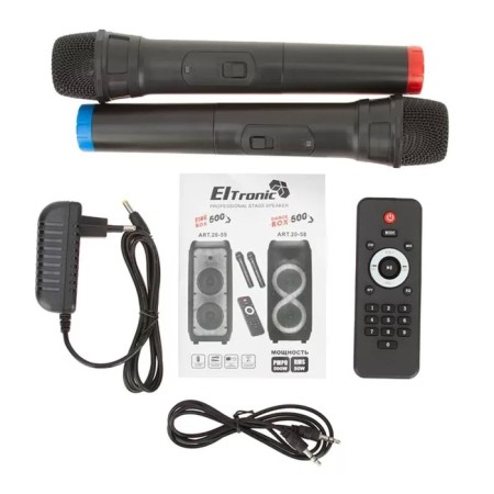 Portable karaoke system Eltronic Dance Box 500 (20-58), 50 W, TWS, AUX, USB, BT, Black-6