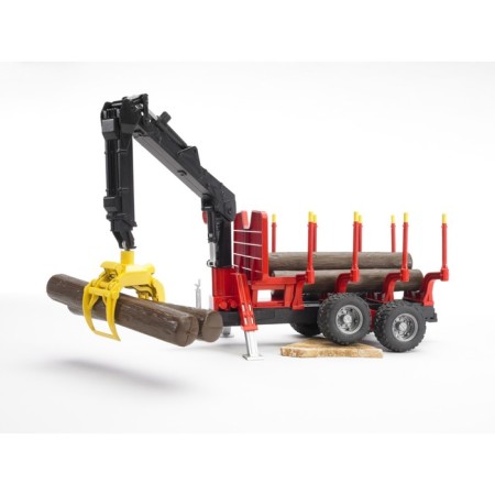 A trailer for the transportation of forests, with a manipulator and logs-1