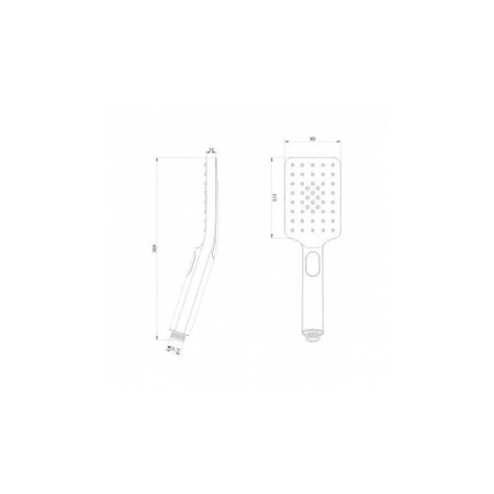 Shower watering can Lemark LM8123BL, manual, 90 x 260 mm, round, 3 functions, black-1