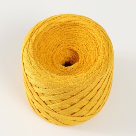 Knitted yarn "Ribbon" 85m/170 ± 5 g (mustard)-1