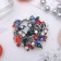 Brooch "Flowers Bouquet" Wreath, colored in black silver
