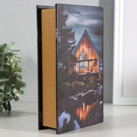 Safe-book wood, leatherette "Design and architecture of cottages" 21x13x5 cm-4