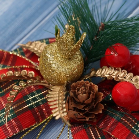 Decoration Christmas tree "New Year's Style" Banta Cage Berry, 14x11cm, red-2
