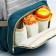 Women's backpack with thermal carman, thermal drum - portfolio, gray/green color