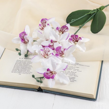 Artificial flowers "Orchid Falenopsis multiflora" 6x37 cm, white-lilac