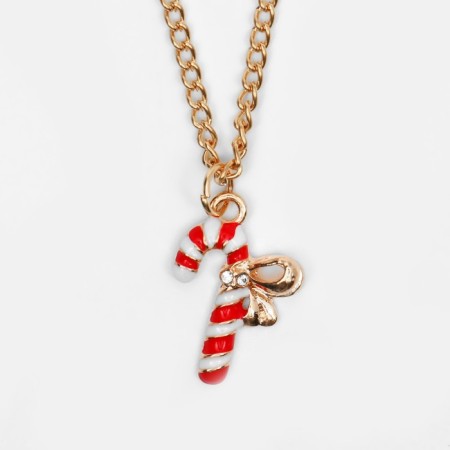Landing pendant, red-white color in gold, 42 cm