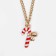 Landing pendant, red-white color in gold, 42 cm