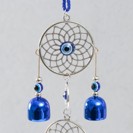 Wind music metal, plastic "Circles of flowers from the evil eye" 5 bells h = 30 cm-1