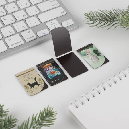 New Year. Magnetic bookmarks "Happy New Year", 4 pcs mini mini-2