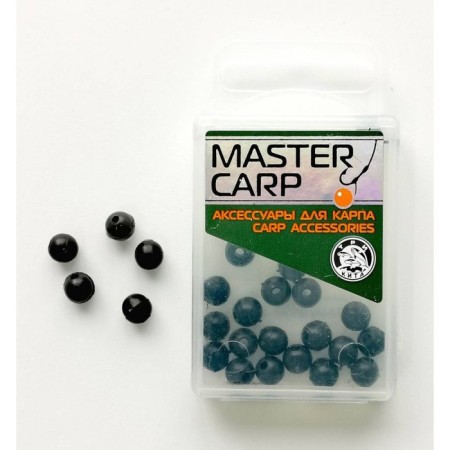 Bead, box, silicone, d = 6 mm, 20 pcs, black color