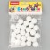 A set of textile details for the decor "bombs" 25 pcs. set, size 1 pc: 2 cm, white color