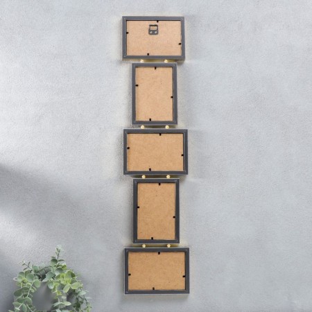 Photo frame plastic in 5 photos "Kruzo", col. With gold beads-1