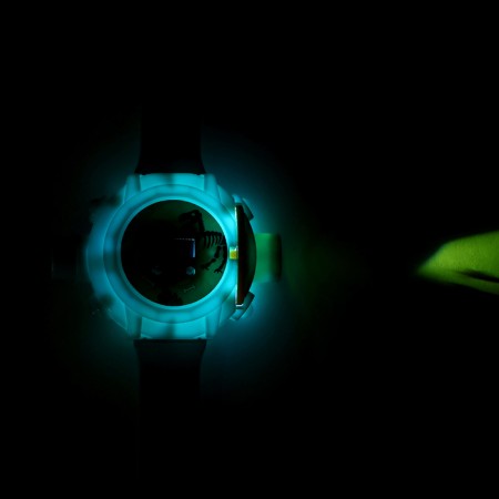 Dinosaur-clockwork clock, lighting effects, 24 pictures, blue color-8