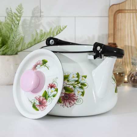 Spherical kettle, 3 l, induction, neckline, white color-1
