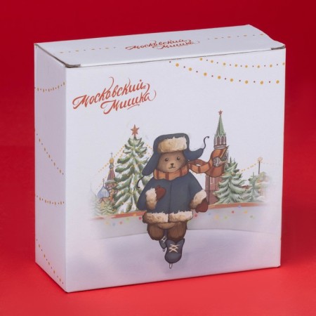 Saladnik New Year's share "Moscow Bear", 580 ml, 15.5 × 6 cm, porcelain, white color-4