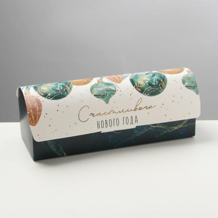 Box for the Cupcake "Happy Year", 9 x 9 x 24.5 cm, New Year