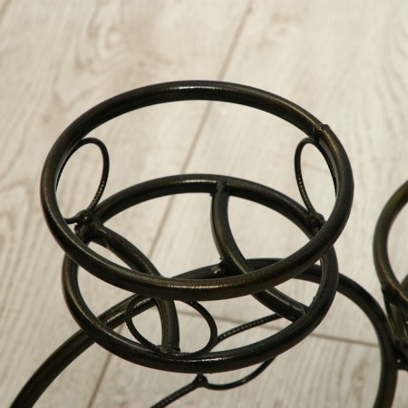Flowers stand, floor, 3 pots, d = 14 cm, bronze, "camellia"-1