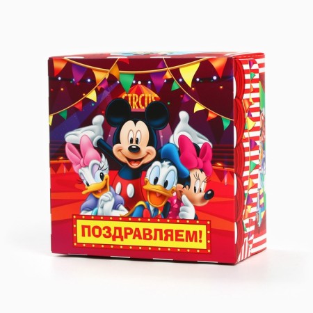 Gift folding box with 3D "Congratulations!", Mickey Mouse, 15x15x7 cm-6