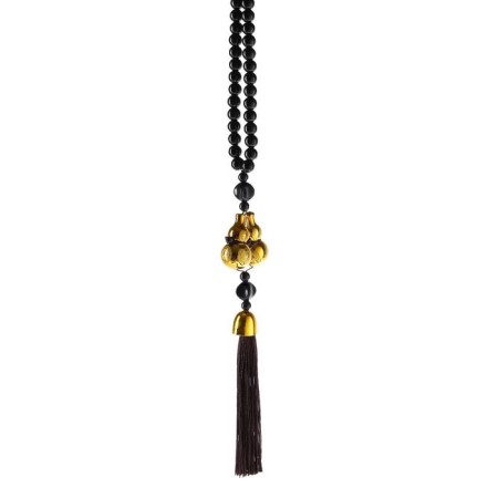 Decoration on the mirror, for good luck on the road, wood, dark cherry-3