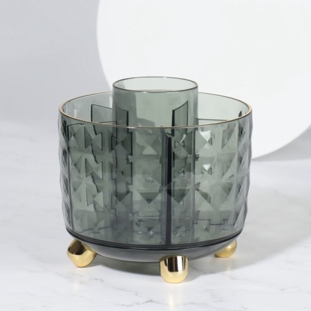 Organizer - storage stand "Green", 6 sections, d = 12.2 × 10.8 cm, green/golden color-1