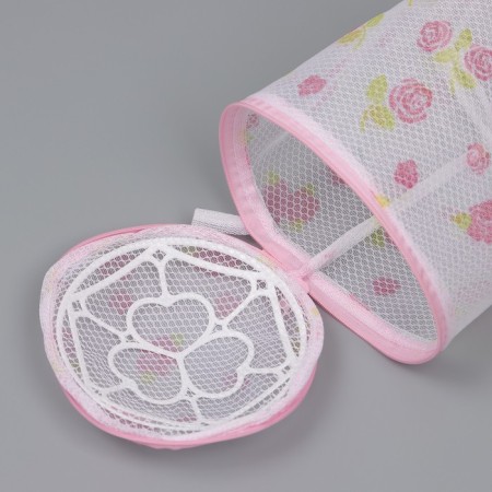 A bag for washing linen with a DOLAND disk, 15 × 15 × 13 cm, two -layer, large mesh, Mix drawing-4