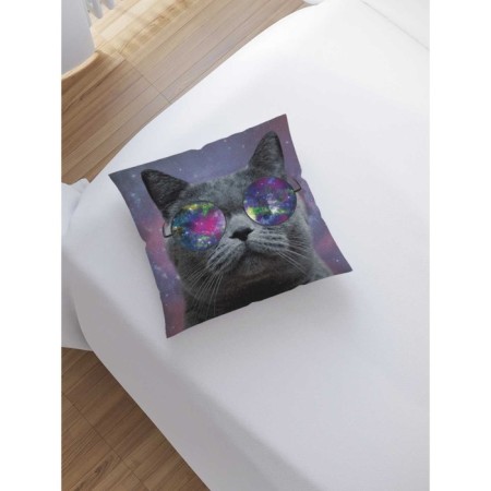 Decorative pillowcase "Cat from the Cosmos", on a zipper, size 45x45 cm-1
