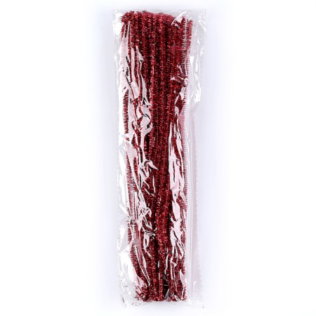 Wire with pile for crafts "Shine", set 50 pcs, size 1 pc: 30 × 0.6 cm, red color-4