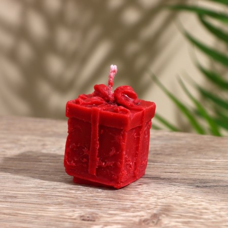Candle "Box with a bow" 3.5x3.5x4 cm, soy wax-1
