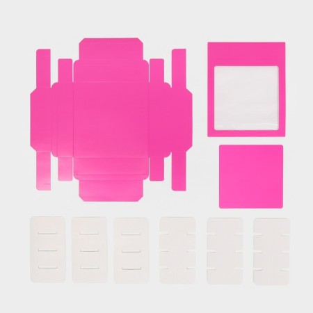 Box for sweets, confectionery packaging, 16 cells, “fuchsia” 17.7 x 17.7 x 3.8 cm-6