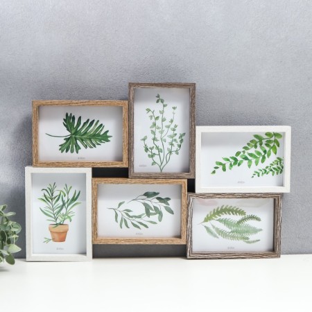 MDF photo frame in 6 photos 10x15 cm "Browned Geometry" 30.5x3x46.3 cm