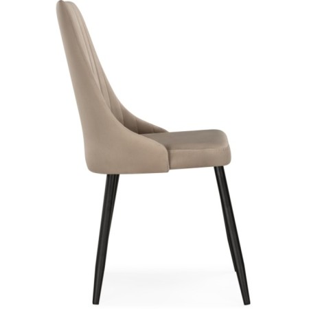 Chair on a metal frame Cora metal/velor, black/beige 49x60x95 cm-2