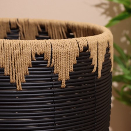 A set of wicker pots, 3 pcs, height 40x40x48.5 cm-3